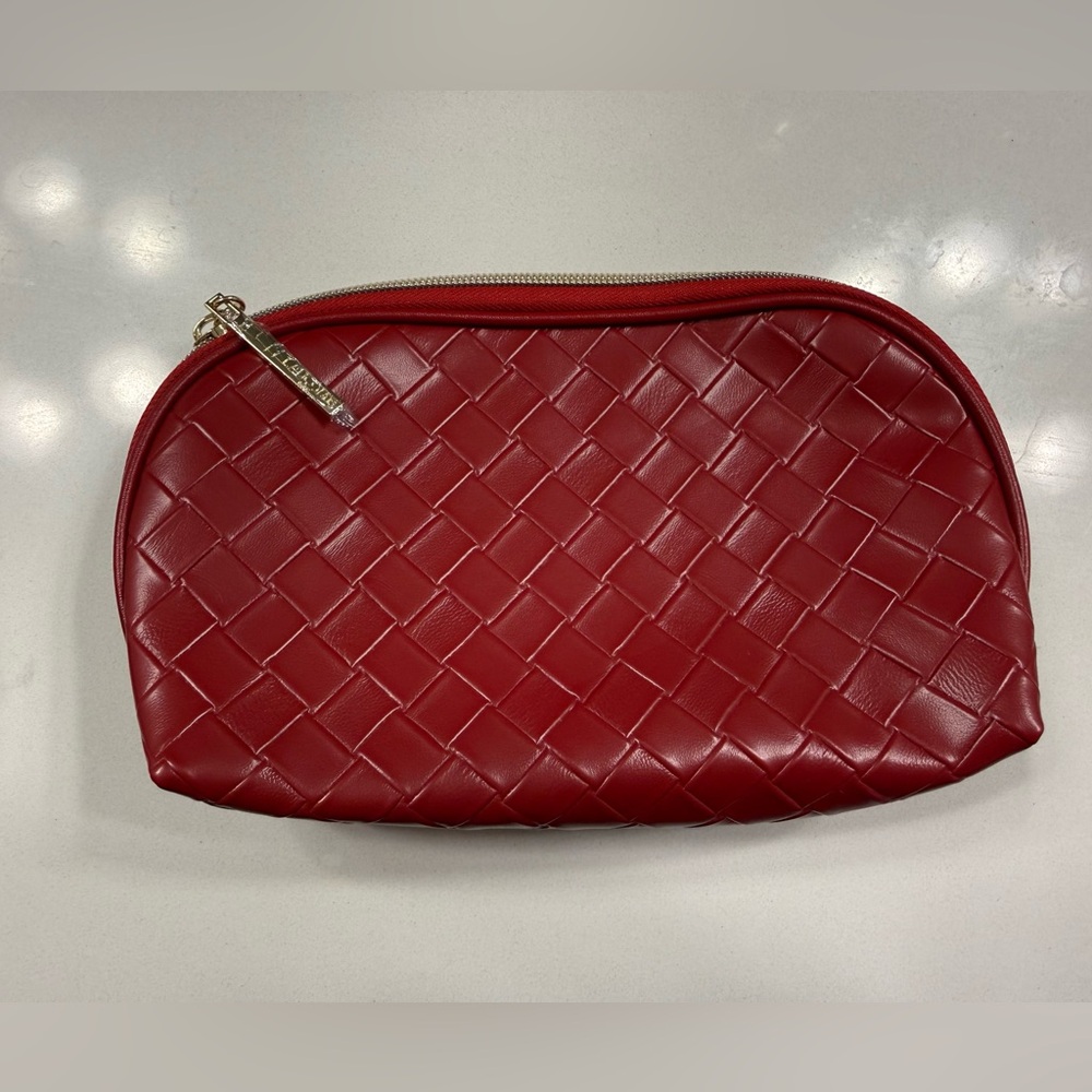 Lancome Red Woven Cosmetic Bag